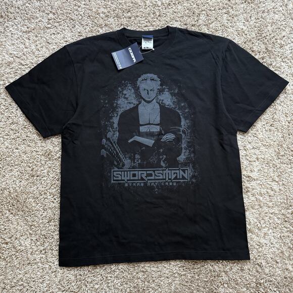 NWT Vintage One Piece Zoro Swordsman Cospa Anime Black T-Shirt Men’s Size XL - Picture 1 of 5
